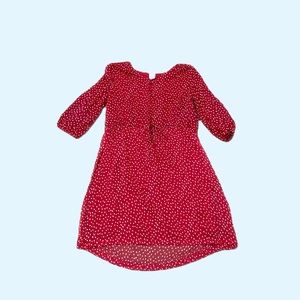 Red, Empire waist, polka dot, Women’s dress